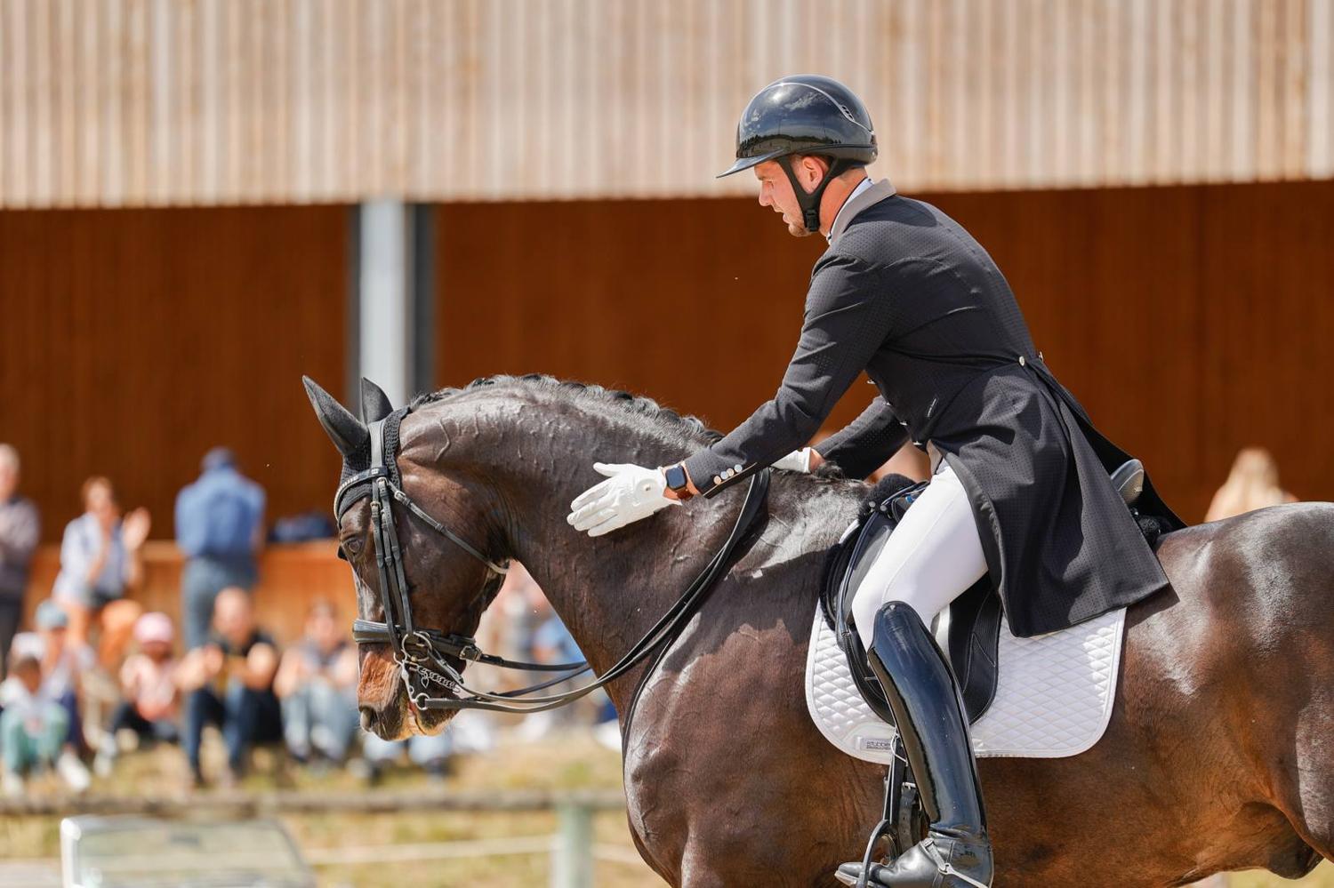 Reprise de dressage présentée devant le public
